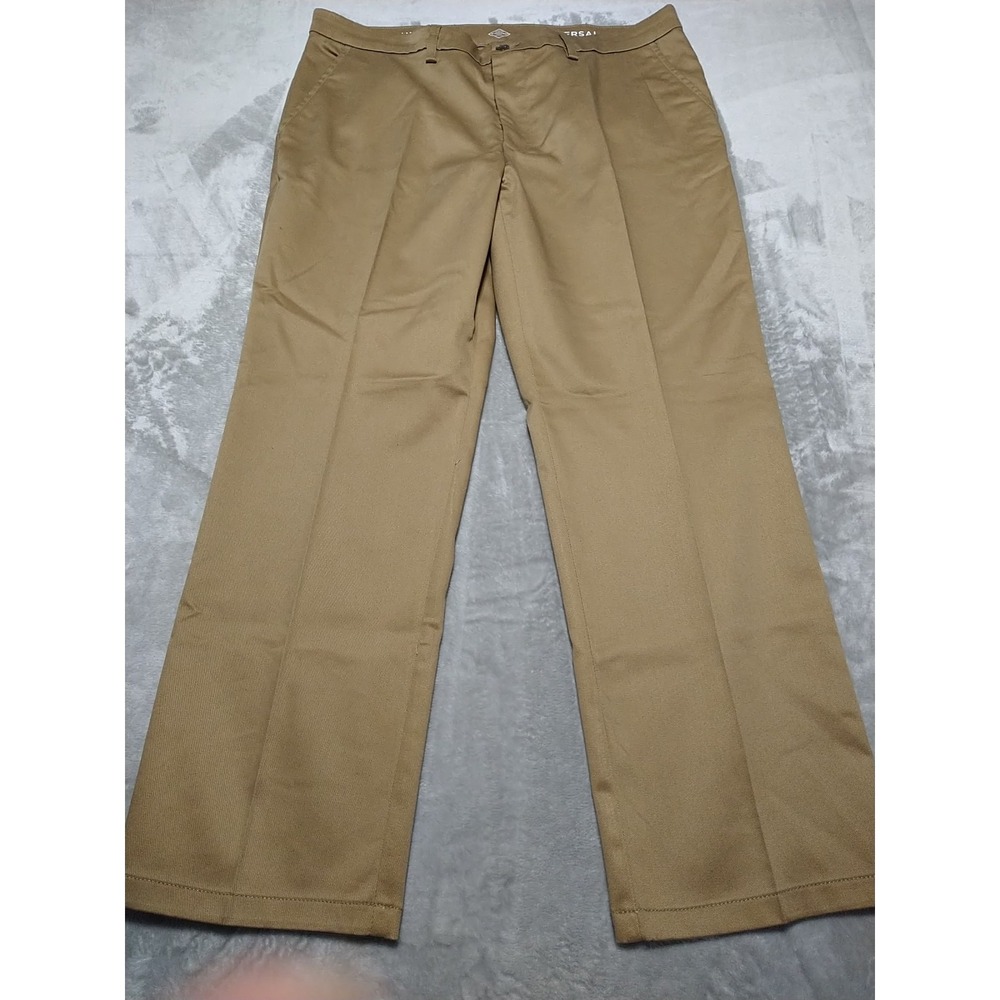 St John's Bay Universal Pants Men 38x30 Brown Chino Stretch Office Classic Prep